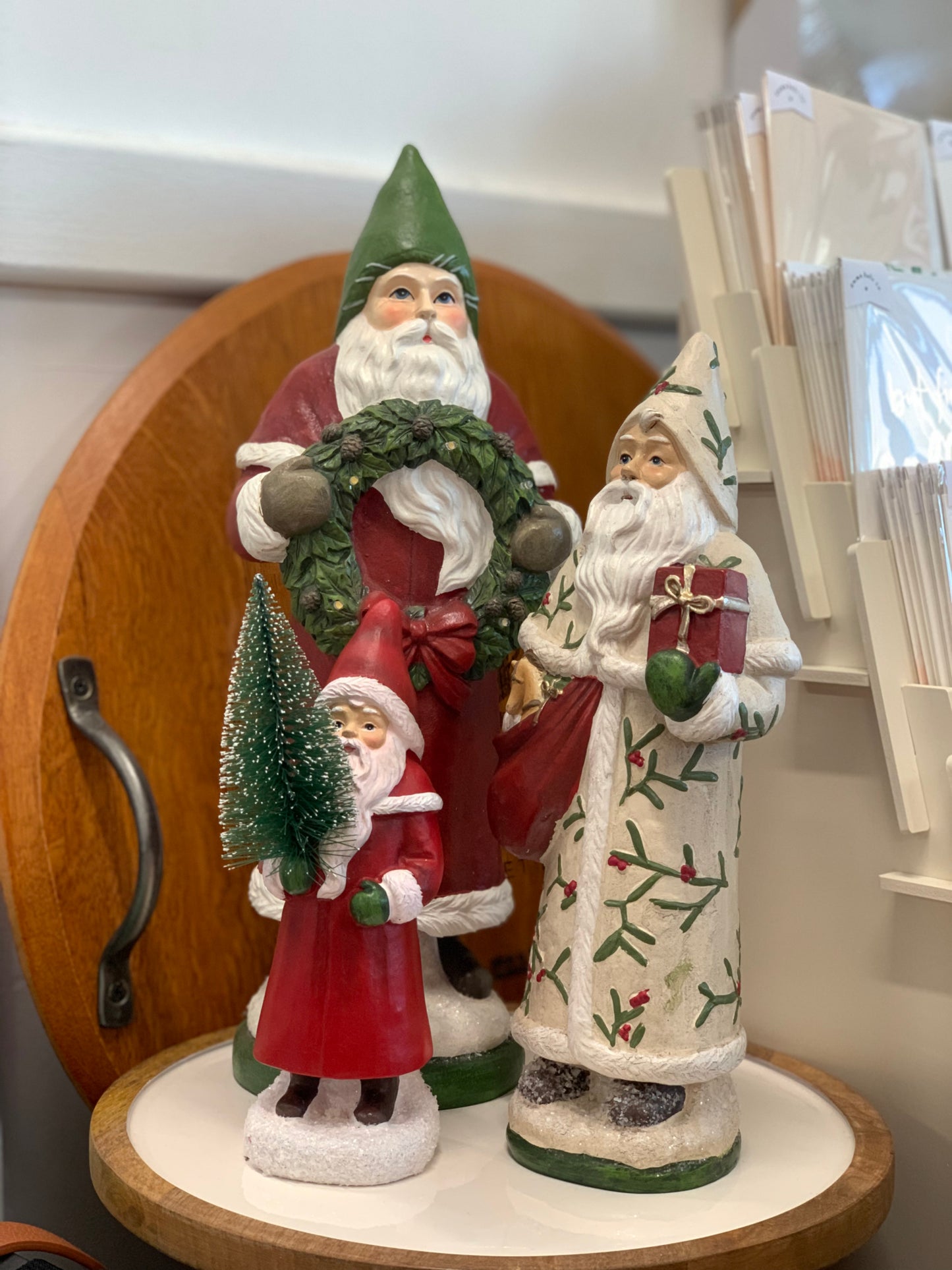 Vintage Santa with Light Up Wreath