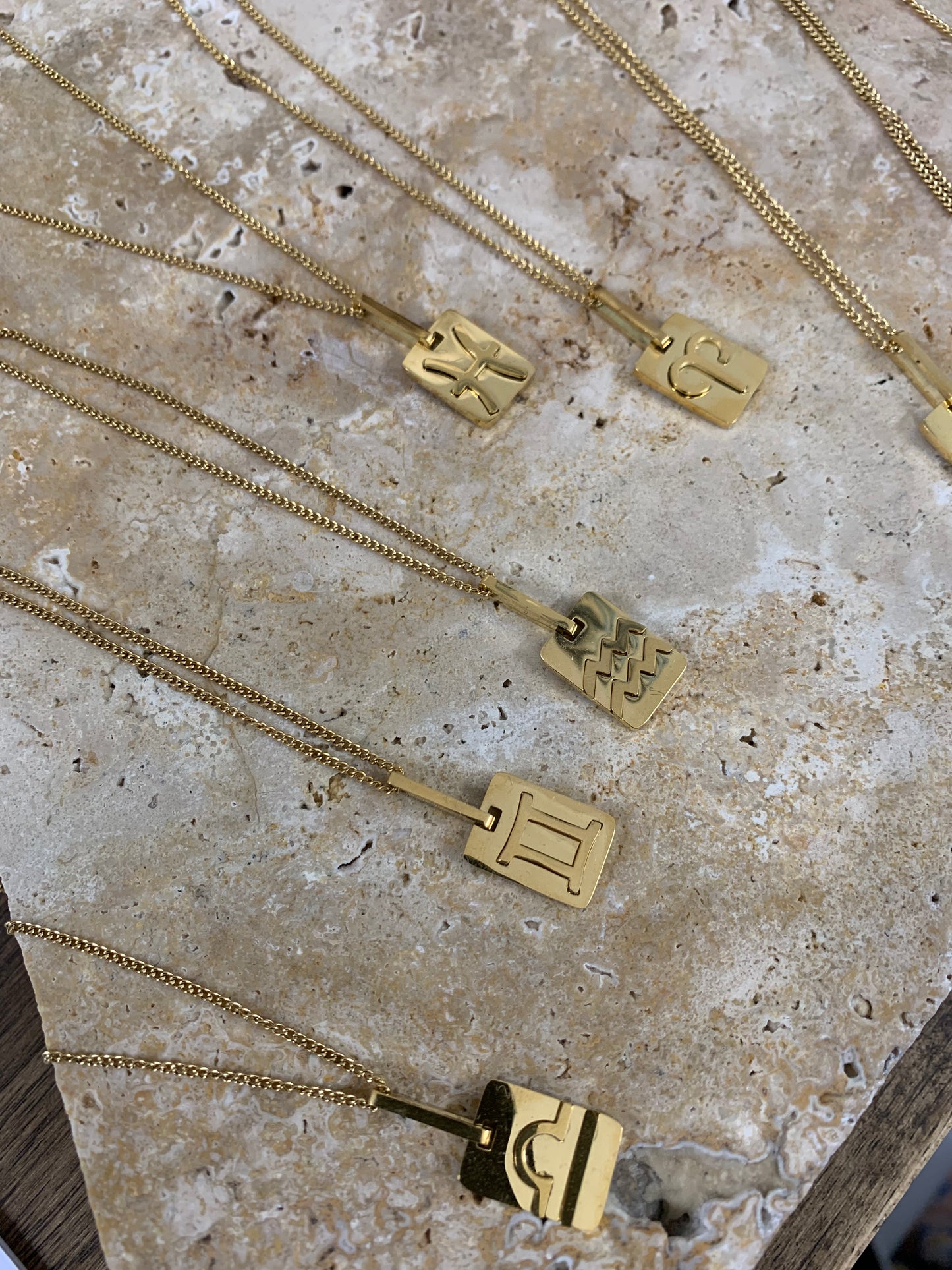 Afine Zodiac Rectangle Necklace