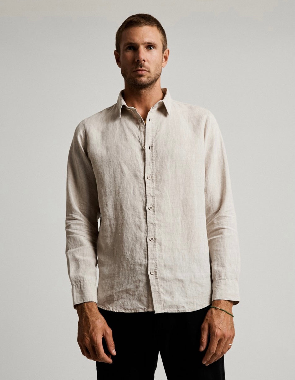 Men’s long sleeve linen shirt