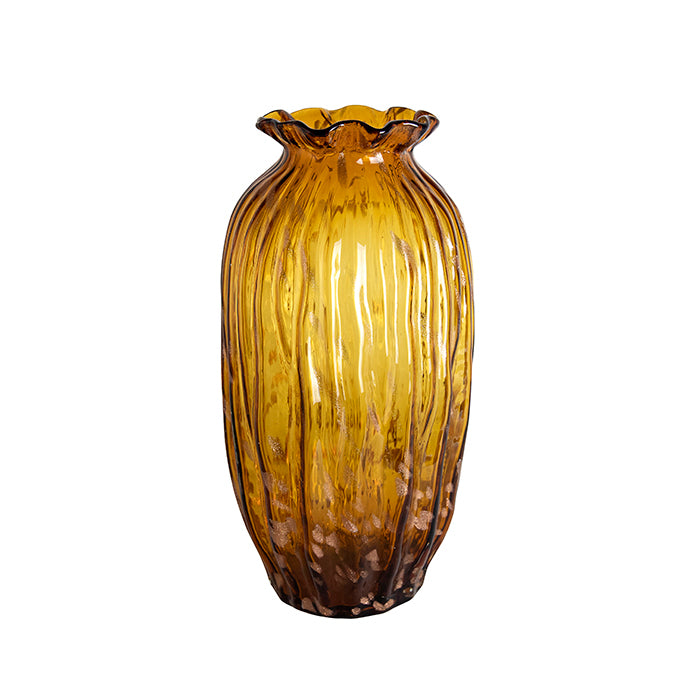 Toffee Frilled Neck Vase LCTOFL