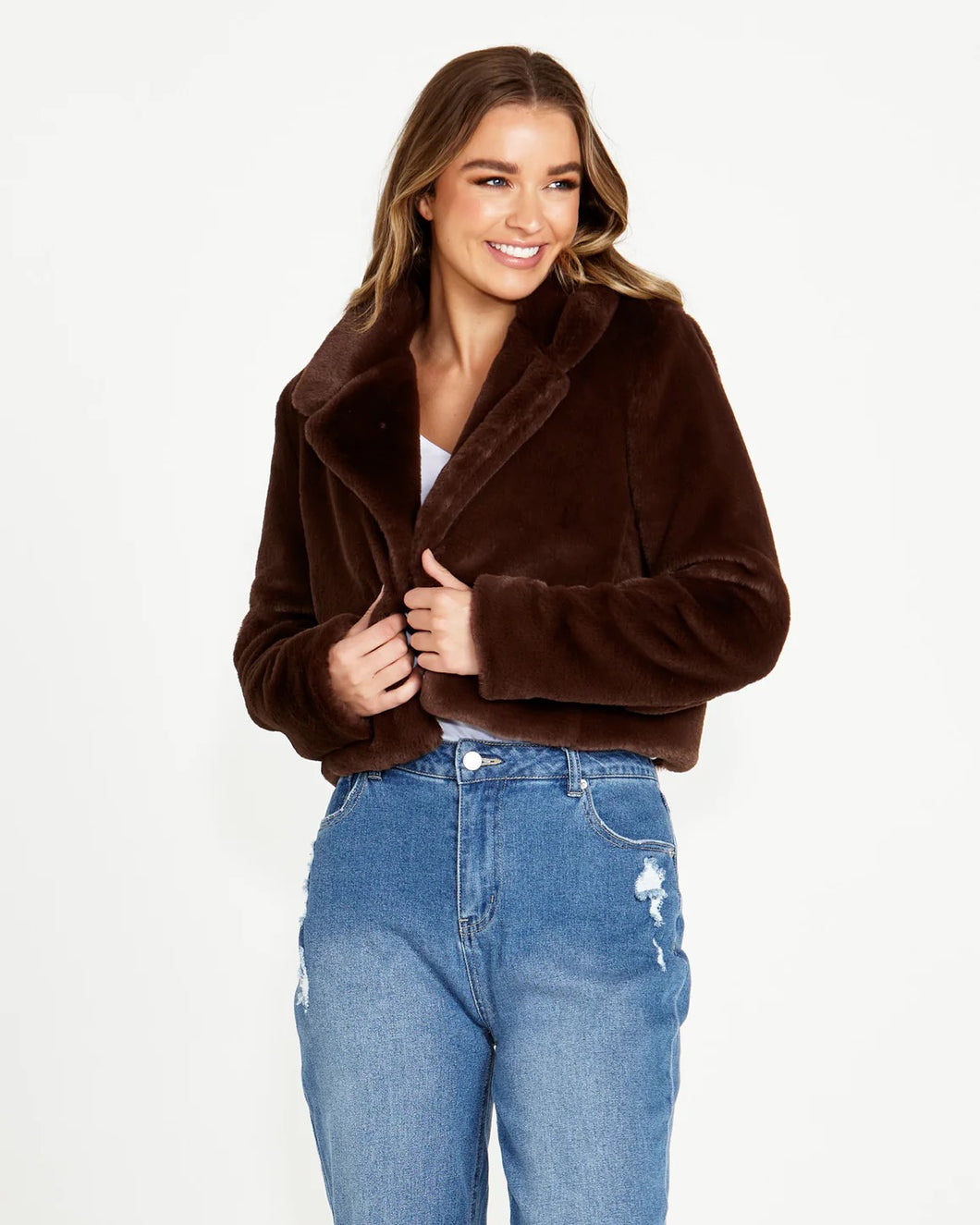 Xanthe Cropped Fur Jacket
