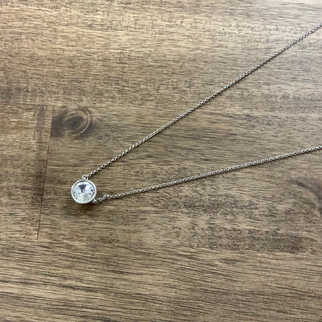 Crystal Disc Necklace - 110 +