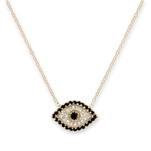 Load image into Gallery viewer, Black &amp; White Evil Eye Necklace
