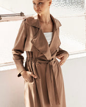 Load image into Gallery viewer, Tie Front Trench Coat TF8848
