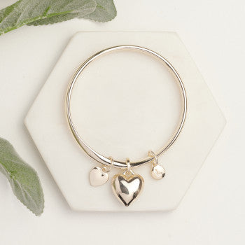 Lilly Co Solid Bangle with Heart L1752