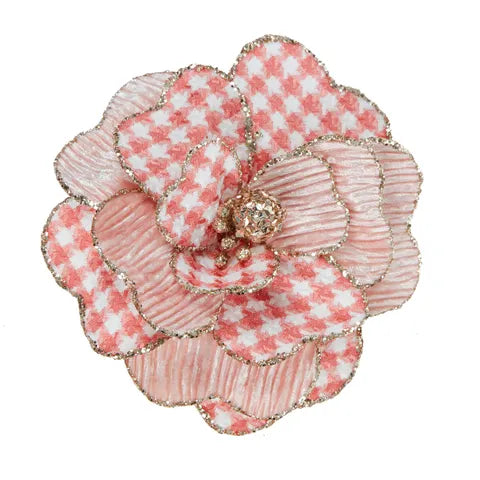 Checkered Flower pink and white XX11402