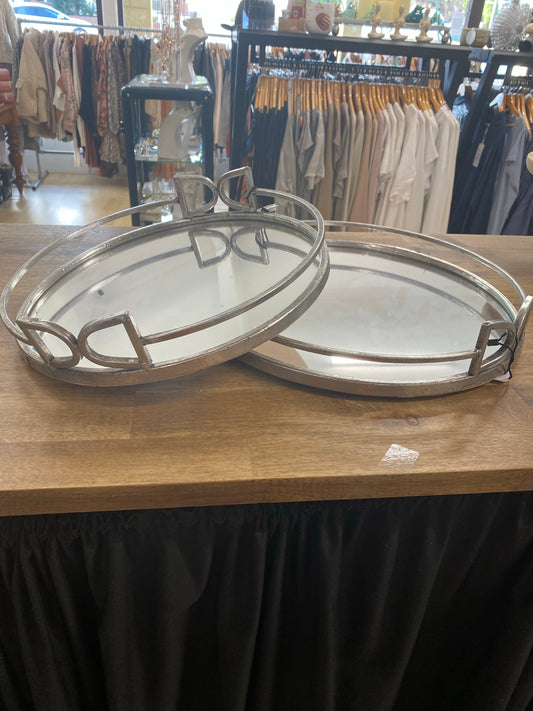 Bridle metal and Mirror round tray FU2490