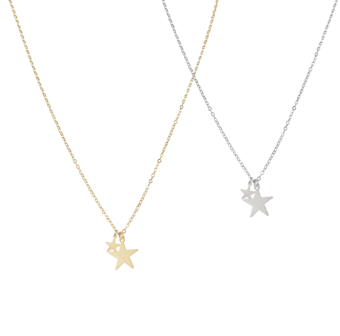 Double Star Necklace - Gold +