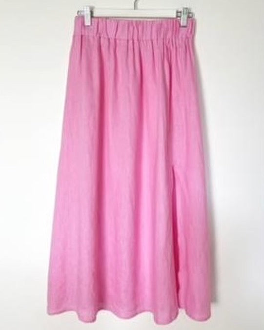 Chloe Pink Linen Skirt