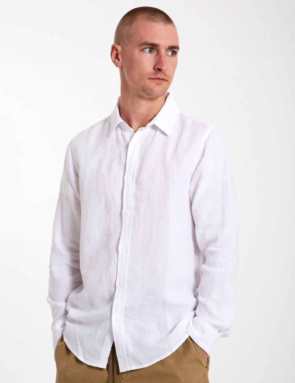 Men’s Linen Shirt - White M05-36-03