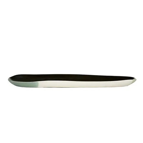 Long Platter Dish Green/White