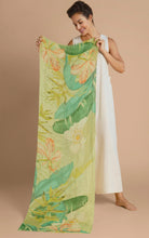 Load image into Gallery viewer, Delicate Tropics Linen Scarf Sage LIN16
