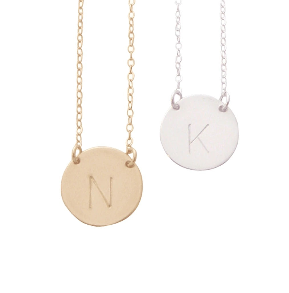 Chloe Initial Disc Necklace’s - Silver