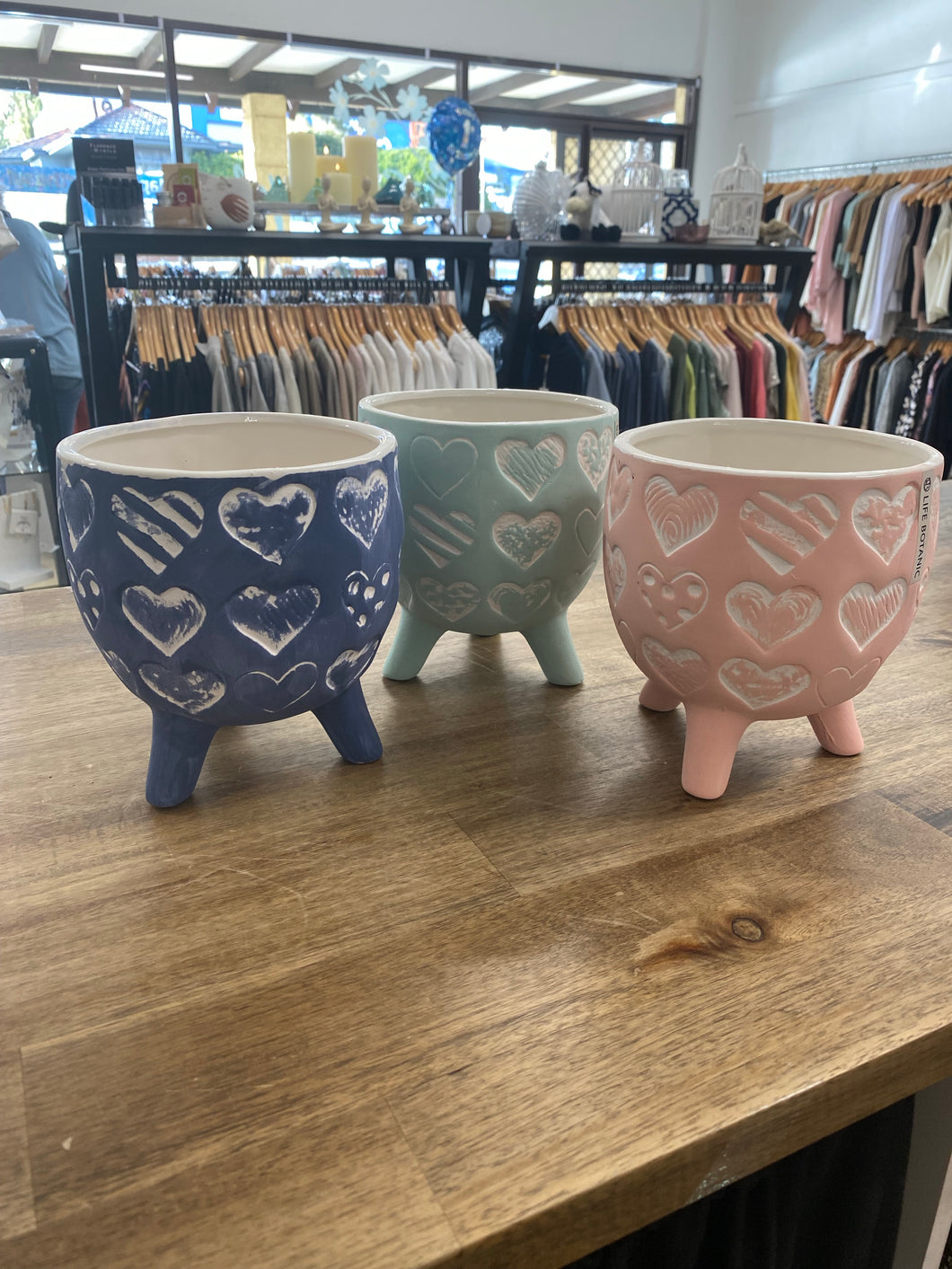 Heart Ceramic Footed Pot