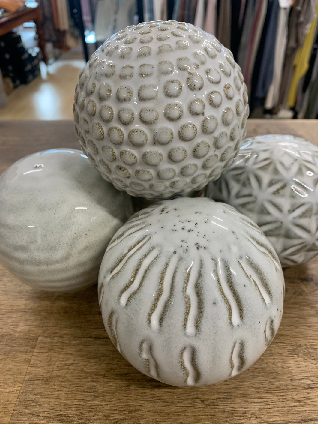 Ceramic Decoration Balls -Grey/White *