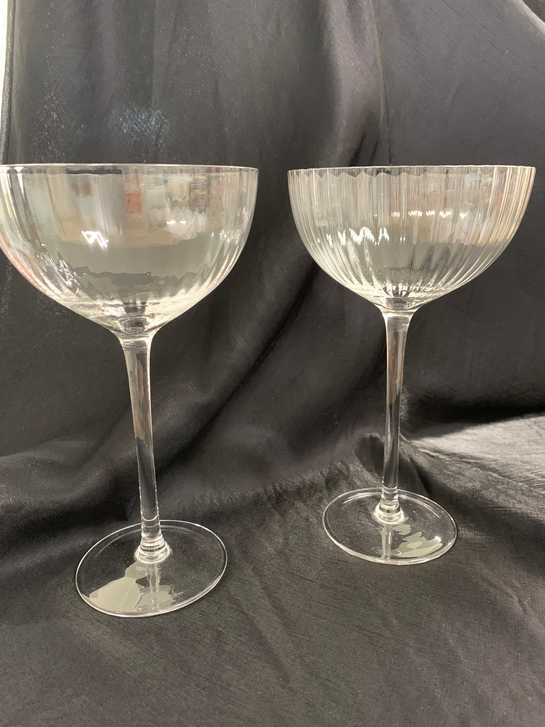 Ribbed cocktail glass
